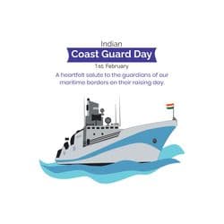 Social media design with heroic quote for Indian Coast Guard Day – AiFlexa