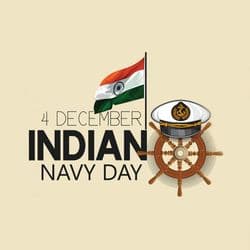 Minimalistic Indian Navy Day template with clean design, Indian Navy insignia, and oceanic blue theme by AiFlexa