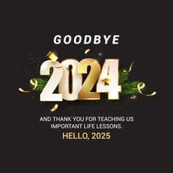Reflective Goodbye 2024 social media post template with inspirational quotes by AiFlexa