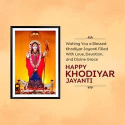 Khodiyar Jayanti event promotion post with temple image and celebration details – AiFlexa