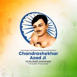 Educational post design featuring Chandra Shekhar Azad with historic and academic tones – AiFlexa
