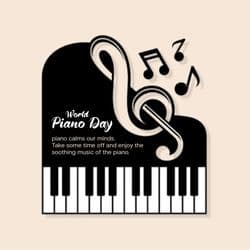 Branded music studio template for World Piano Day promotion – AiFlexa