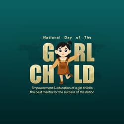 Empowering Girl Child Day post design template for social media promotion by AiFlexa