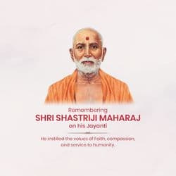 Spiritual social media tribute post for Shastri Maharaj Jayanti – AiFlexa