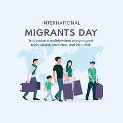 Awareness social media post template highlighting migrant stories with supportive visuals by AiFlexa