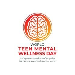 Post design for World Teen Mental Wellness Day encouraging teen self-care and balance – AiFlexa