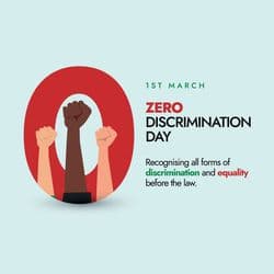 Inclusive Zero Discrimination Day post featuring diverse people and equality symbols – AiFlexa
