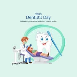 Thank you National Dentist’s Day post with dental tools and smiling dentist graphic – AiFlexa