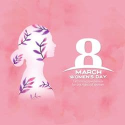 Colorful Women’s Day event announcement post with date and venue details – AiFlexa