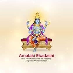 Reminder post for Amalaki Ekadashi vrat with fasting symbols and date – AiFlexa