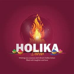 Festive invitation for Holika Dahan bonfire night with time and date – AiFlexa