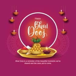 Modern Bhai Dooj celebration post with minimal design and rakhi theme