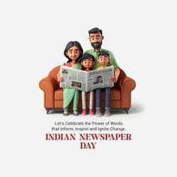 Tribute post template for Indian Newspaper Day by AiFlexa