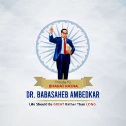 Ambedkar Punyatithi tribute post template featuring Dr. B.R. Ambedkar portrait and Indian flag by AiFlexa
