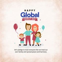 Global Family Day social media post template celebrating family unity and love by AiFlexa