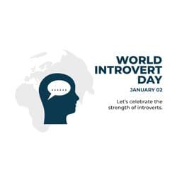 Peaceful World Introvert Day social media post with calming nature background and mindful quotes by AiFlexa
