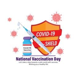 Illustration of healthcare worker giving vaccine with awareness message – AiFlexa