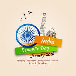 Minimal tricolor typography design for 26 January – AiFlexa