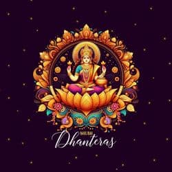 Modern vector illustration of Dhanteras with gold coins and diya
