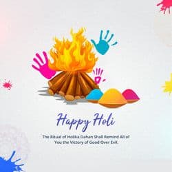 Branded Holika Dahan post with company logo and greeting message – AiFlexa