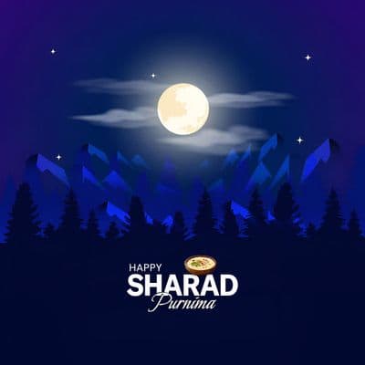 Sharad Purnima festival celebration social media post design template