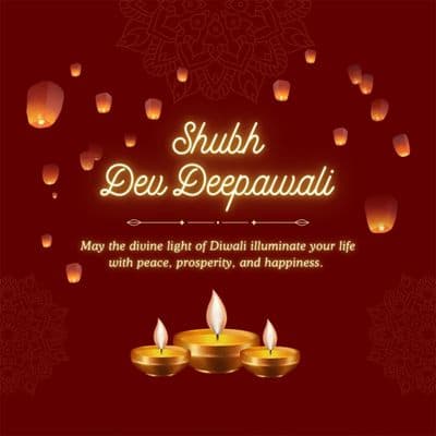 Dev Diwali celebration social media post design template