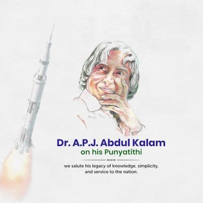 Inspirational Abdul Kalam Punyatithi post design with quote and image