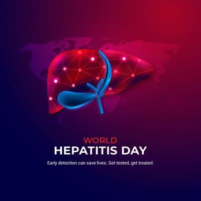 World Hepatitis Day social media awareness post design with liver icon