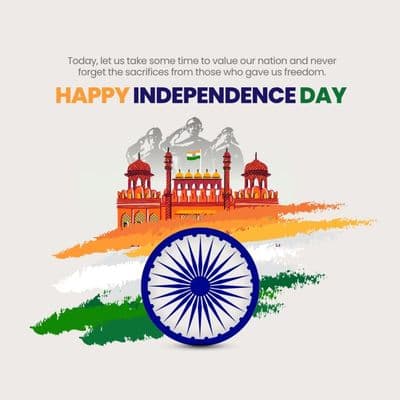 Tricolor-themed Indian Independence Day social media design