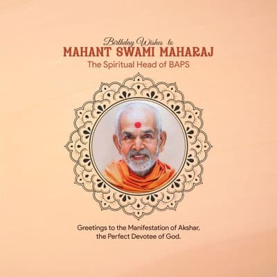 Mahant Swami Maharaj Birthday spiritual social media template