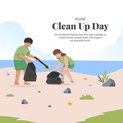 World Cleanup Day awareness social media post design