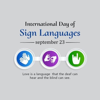 Awareness social media post for International Day of Sign Languages