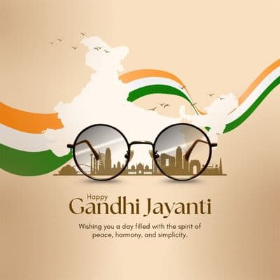 Gandhi Jayanti tribute social media post design template