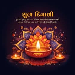 Professional corporate Diwali greeting post with diyas and fireworks