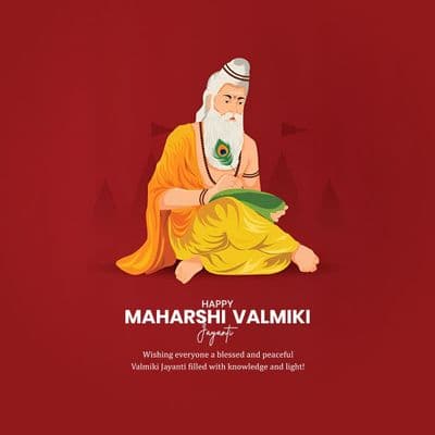 Inspirational quote social media post design for Maharishi Valmiki Jayanti