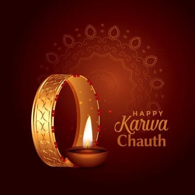 Karwa Chauth couple love social media post design template
