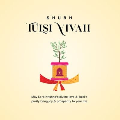 Tulsi Vivah devotional quote social media design template
