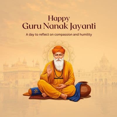 Guru Nanak Jayanti inspirational quote social media template