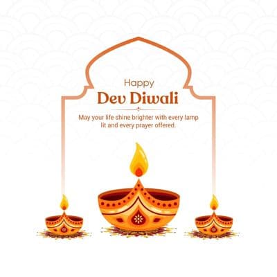 Dev Diwali devotional quotes and wishes social media design
