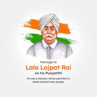 Lala Lajpat Rai inspirational quotes social media post template