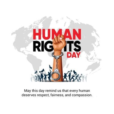 Human Rights Day awareness social media post design template