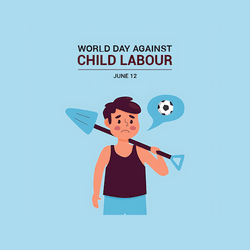 Child's hand with stop sign symbol and justice text