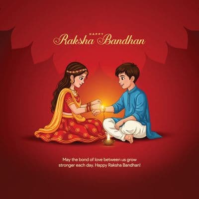 Luxury-themed Raksha Bandhan social media post design