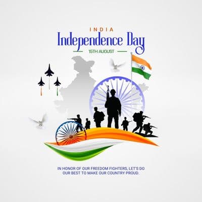 Simple tricolor Indian Independence Day post with clean layout