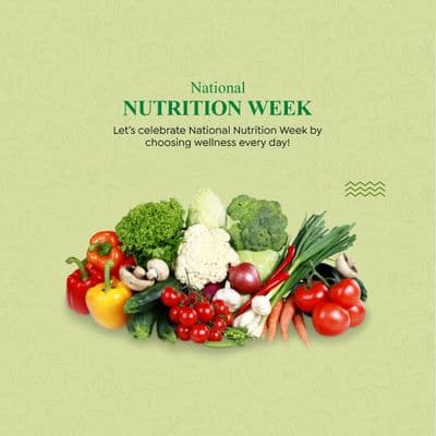 National Nutrition Week health tips and facts social media template