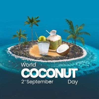 World Coconut Day health benefits social media post template