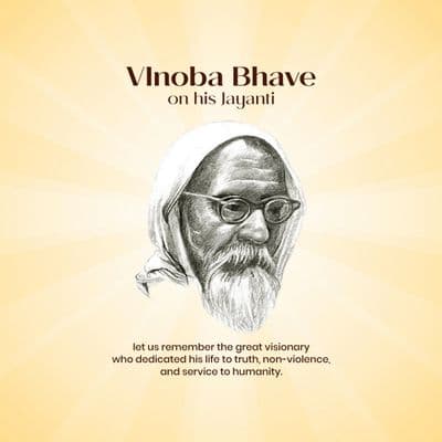 Vinoba Bhave Jayanti awareness social media post design template