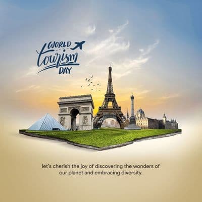 Business promotion travel agency post design for World Tourism Day