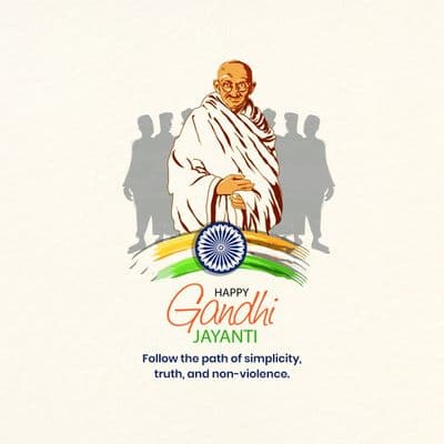Gandhi Jayanti motivational quotes social media template