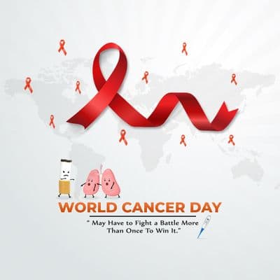 World Cancer Day healthcare workers and survivors promoting cancer awareness